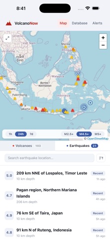 Volcano & Earthquake Alerts Screenshot 2 of 7