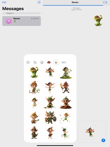 Forest Elf Stickers iPad screenshot