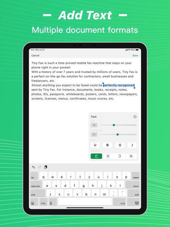 Tiny Fax: Send Fax From iPhone iPad screenshot 5 - Business app