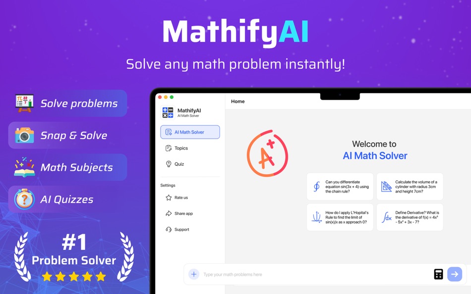 #1. MathifyAI - AI Math Solver (macOS) By: Subhan Dilawar
