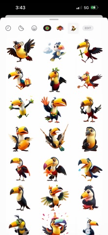 Tropical Toucan Stickers iPhone screenshot