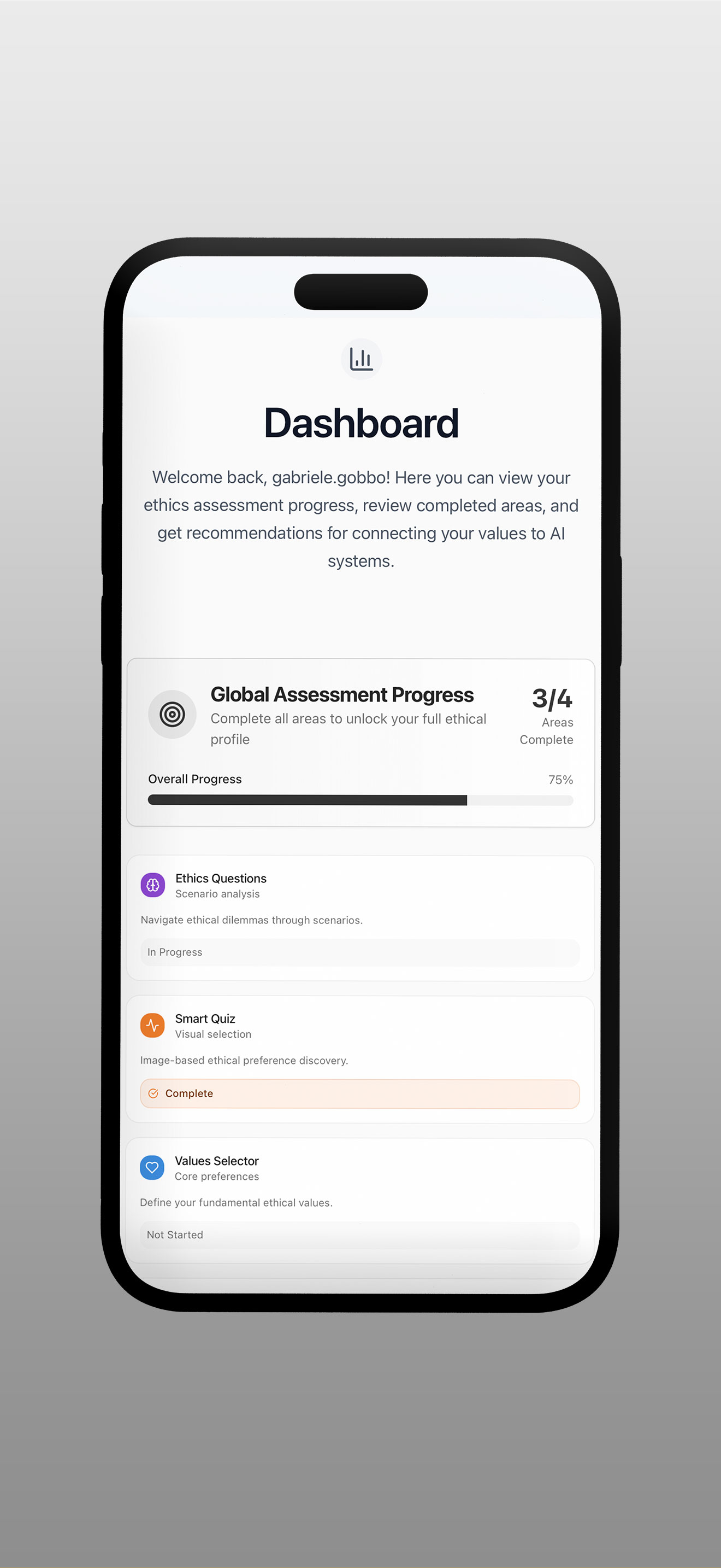 EthicsProfile screenshot 2