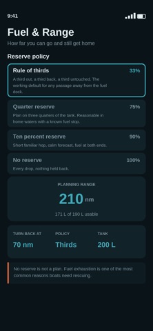 Fuel & Range Calculator iPhone screenshot