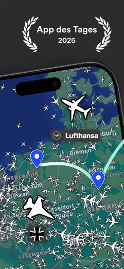 Screenshot von Plane Finder ⁃ Flight Tracker auf dem iPhone 2