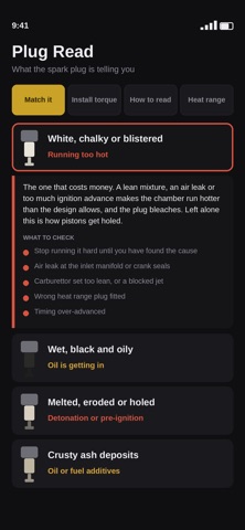 Spark Plug Reader iPhone screenshot