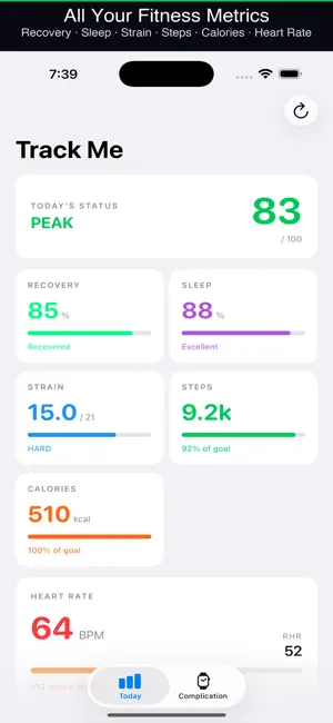 TrackMe: Daily Fitness Scores screenshot 1