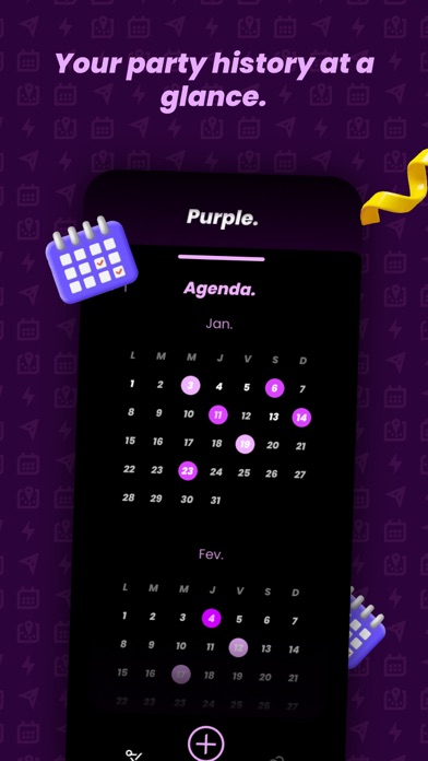 Purple. Social Timeline. Screenshot