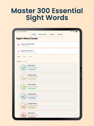 Sight Word Cards iPad screenshot