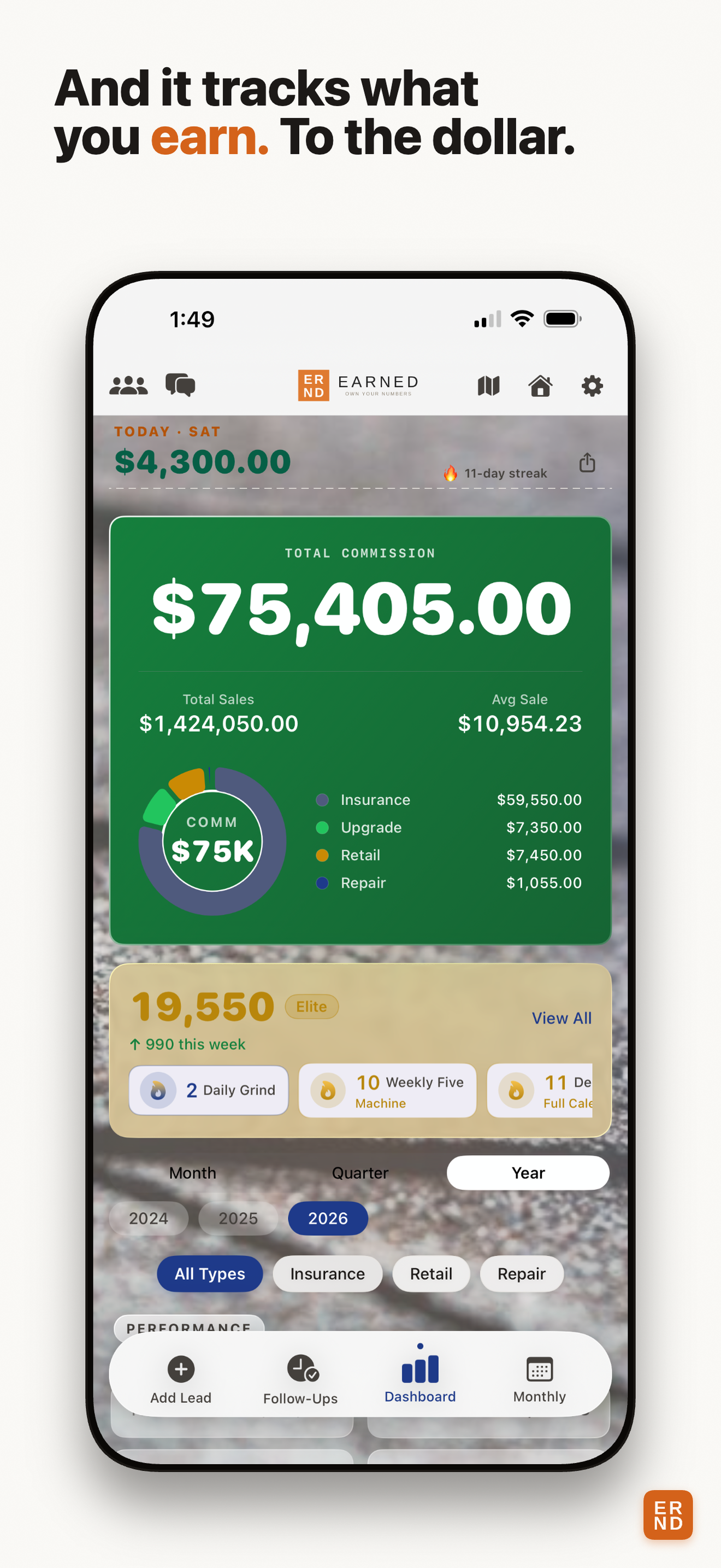 EARNED - Sales Tracker screenshot 8