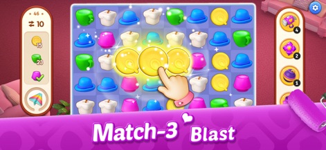 My Home - Design Dreams - Le jeu propose des niveaux Match-3 captivants, où les joueurs peuvent créer des combinaisons puissantes et utiliser des boosters ingénieux pour surmonter les défis.