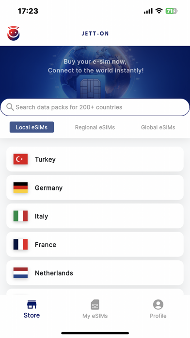 Jett-On:eSIM Internet & Travel Screenshot