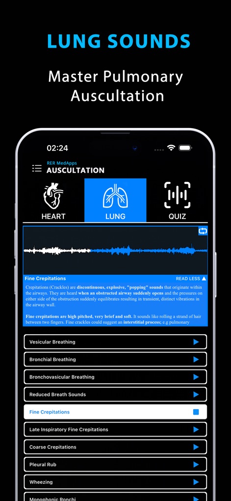 Auscultation - Heart Sounds - App de Medicina | MWM