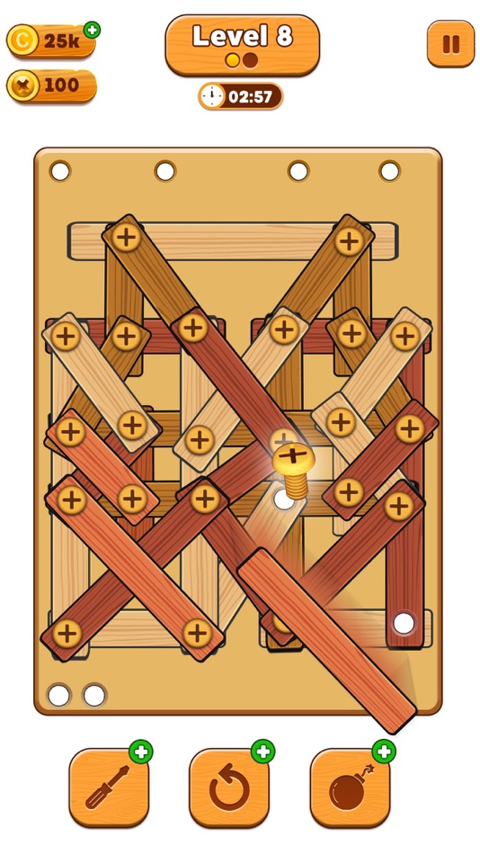 #3. Wood Screw Sorting Puzzle (iOS) 由: Trendy Buy