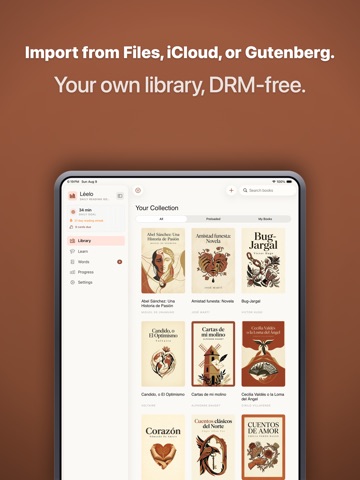 Léelo: Spanish EPUB Reader iPad screenshot