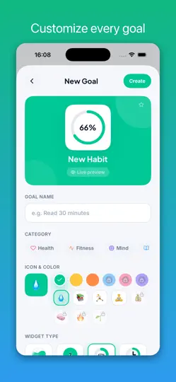 Capture d'écran de Glowth: Habit Tracker sur iPhone 3