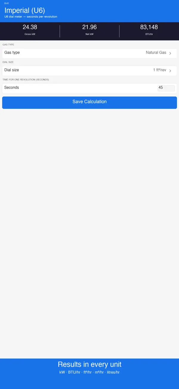 Screenshot #1 pour Gas Flow Rate Calculator