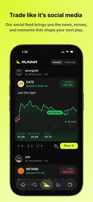 RUNNR - Trade & Follow screenshot 1