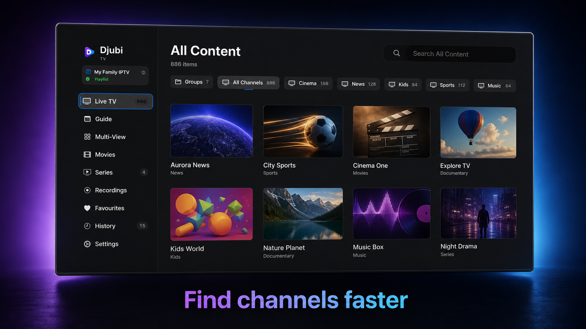 Djubi Player - IPTV & M3U screenshot 10