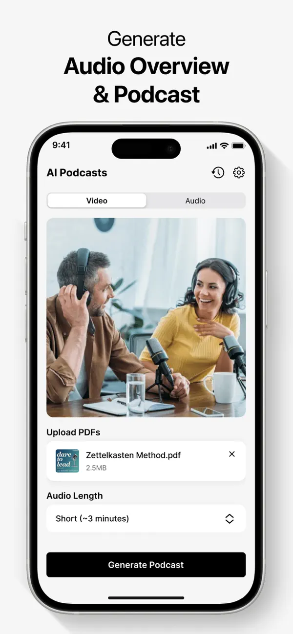 Screenshot #1 pour AI Audio: Podcast Generator