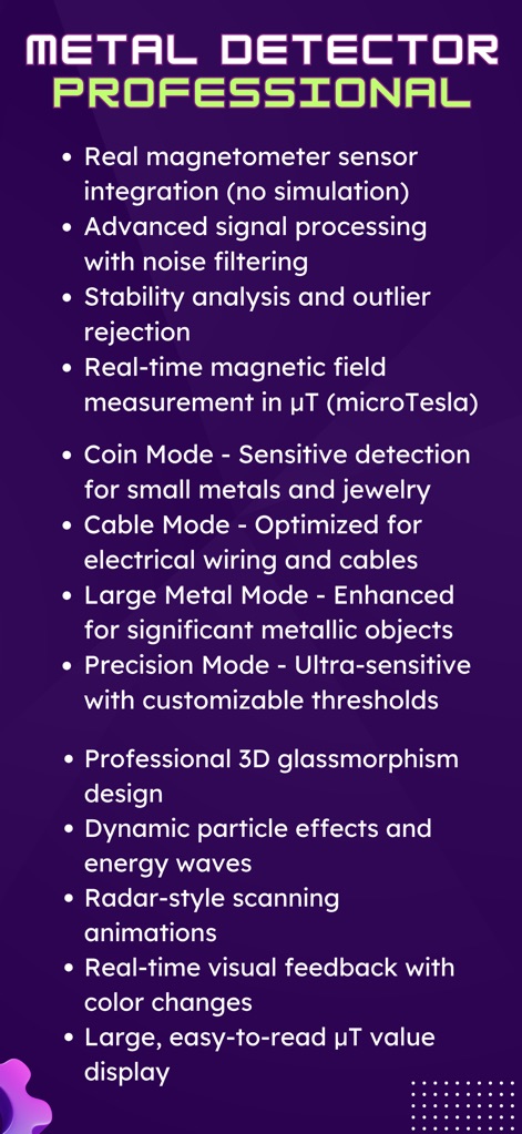 Metal Detector: Magnetometer - metal-detector-pro-features-list