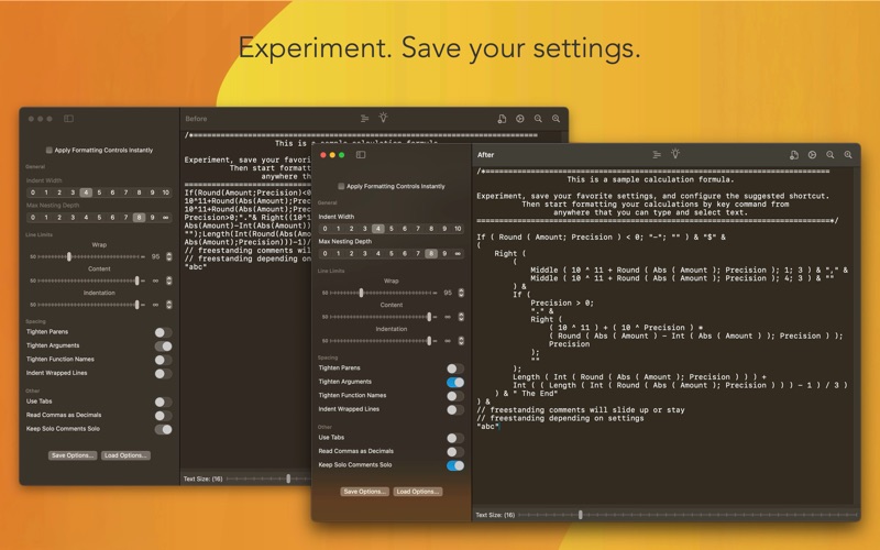 FMIndent screenshot
