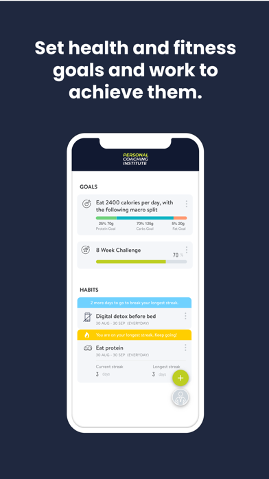 Personal Coaching App Screenshot