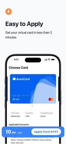 AutoCard - Crypto as Fiat iPhone screenshot