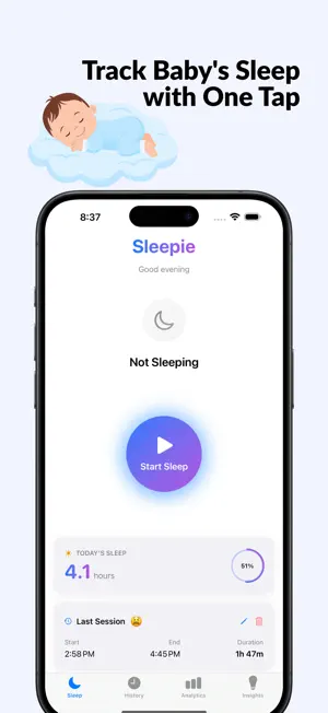 Baby Sleep Log – Sleepie screenshot 1