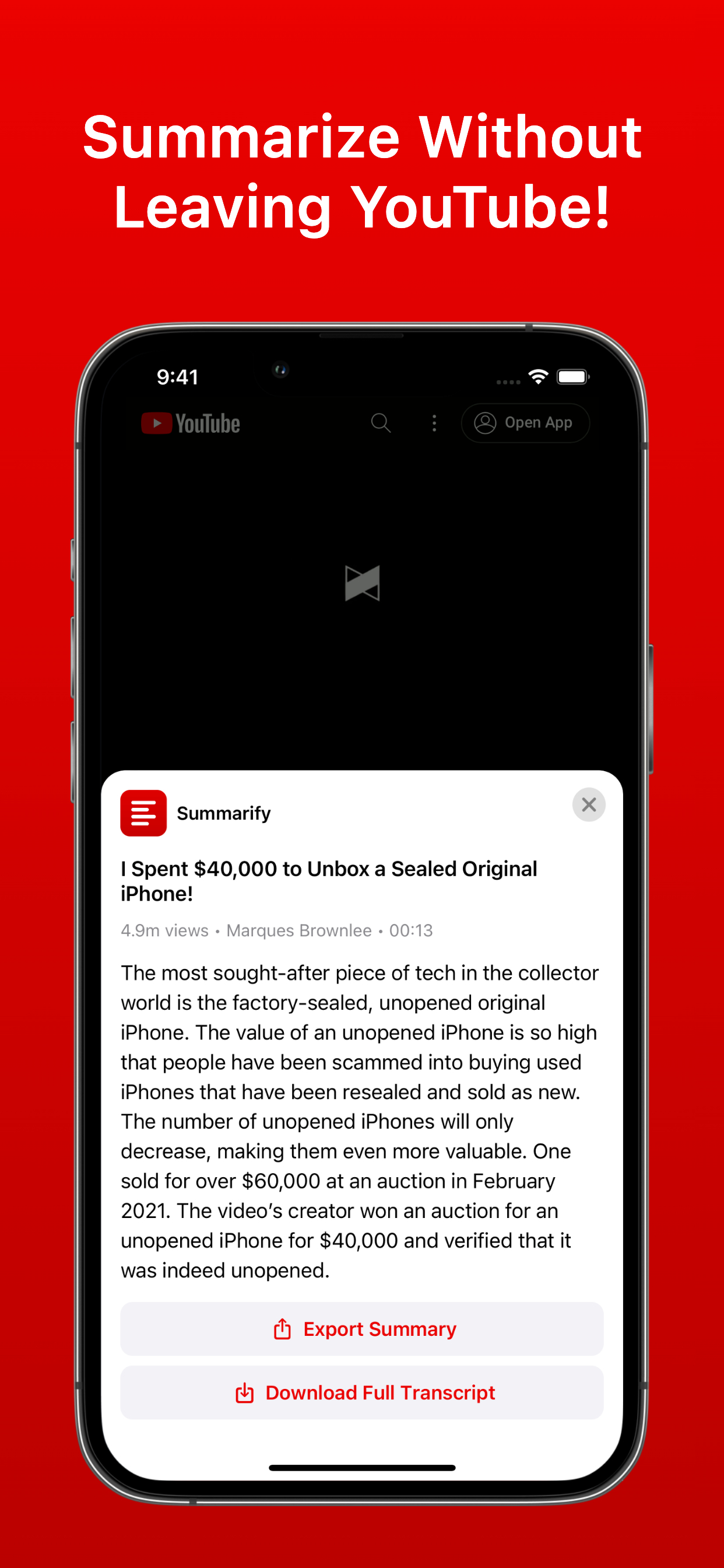 Summarify: AI For YouTube