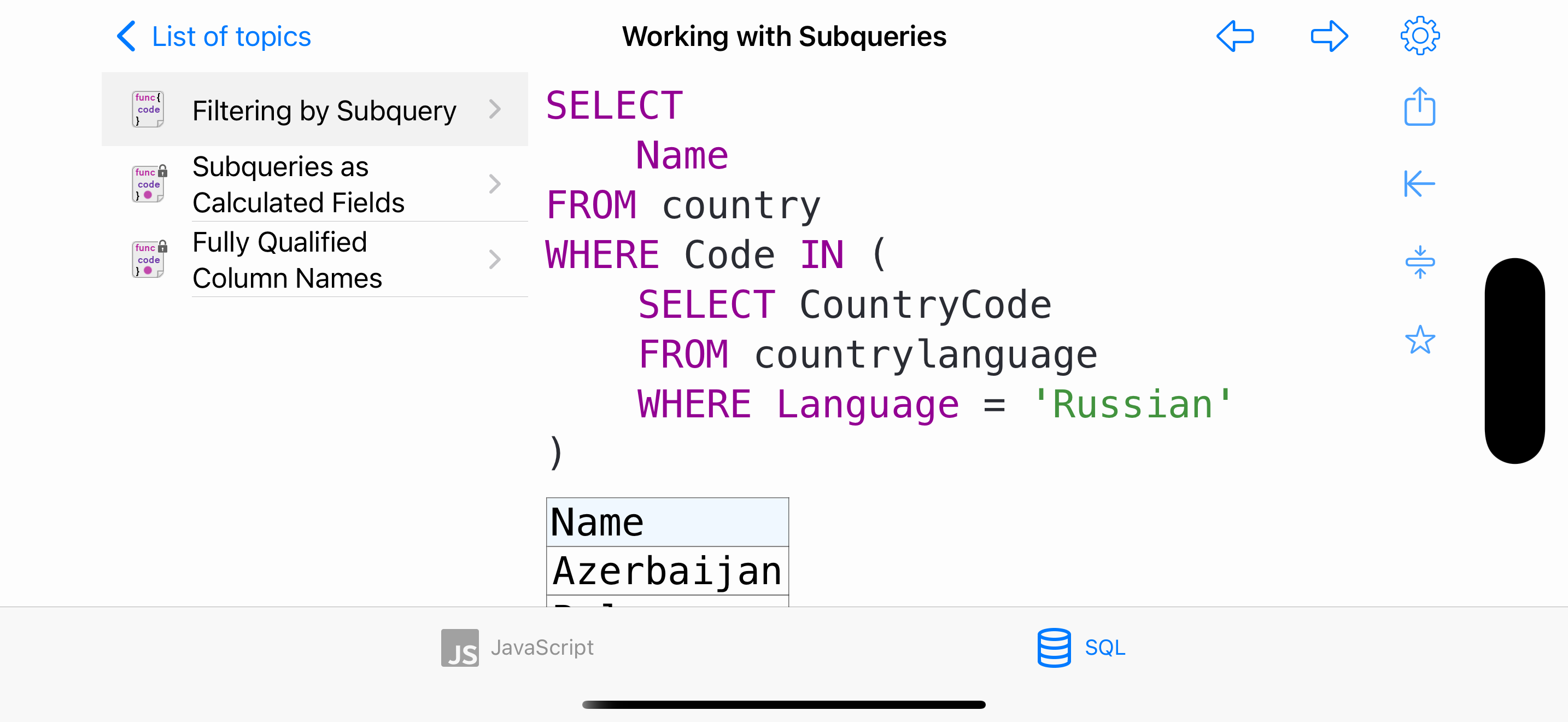 JavaScript & SQL screenshot 6