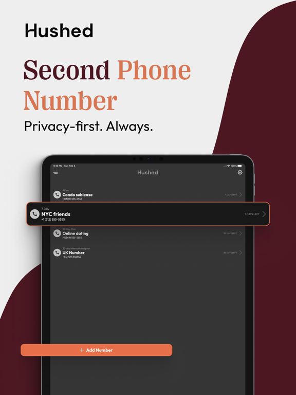 Hushed: US Second Phone Numberのおすすめ画像1