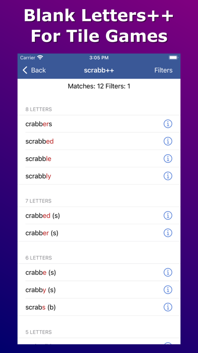 Anagram Solver - Crosswords Screenshot 6 of 8