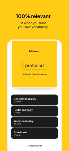 Woor. English vocabulary screenshot