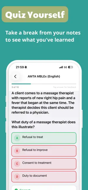 AMTA MBLEx Prep Exam 2026 screenshot 4