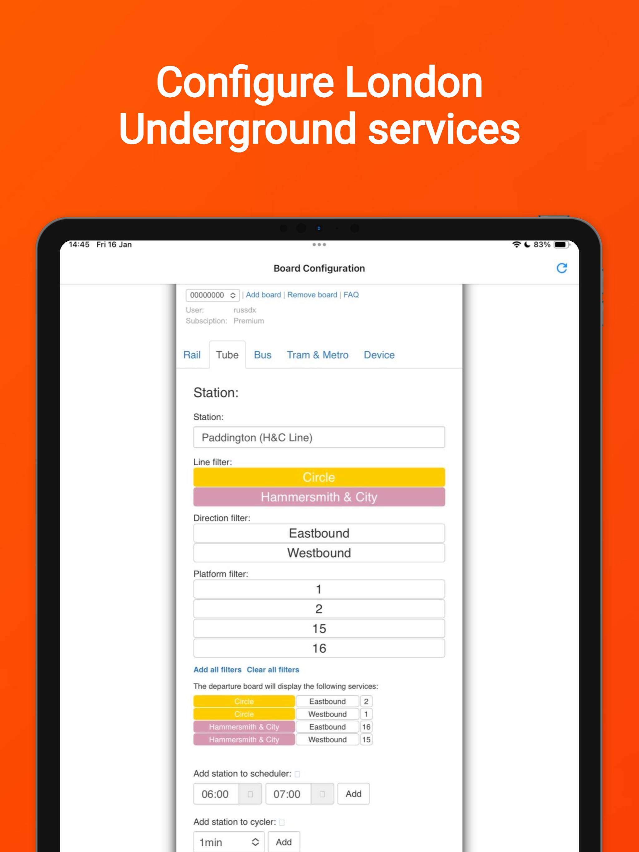 UKDB Board Configuration screenshot 15