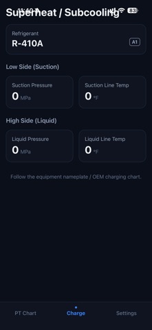 RefCalc: Refrigerant PT Chart Screenshot 4 of 6