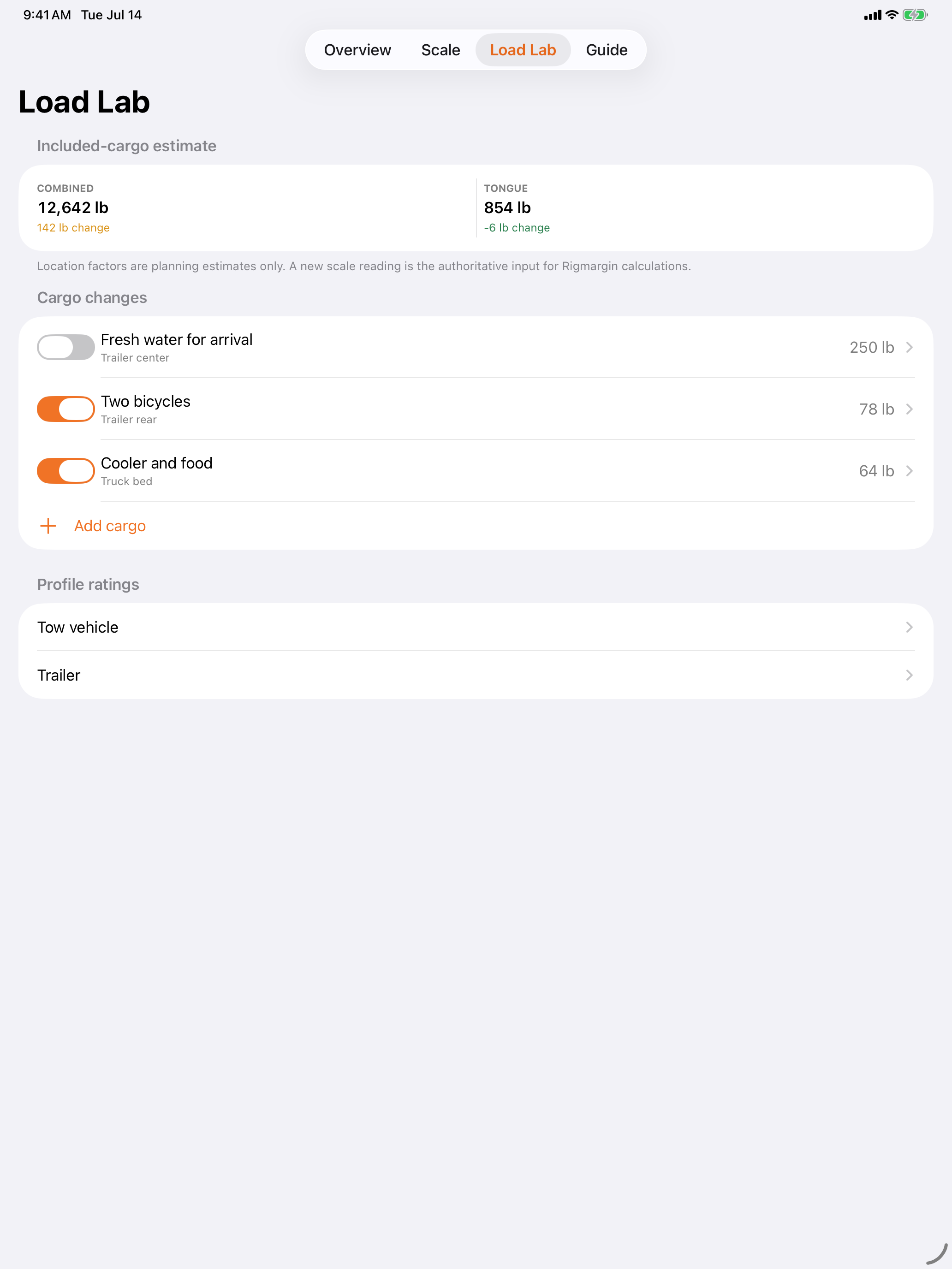 Rigmargin: RV Weight Planner iPad screenshot 2 of 2