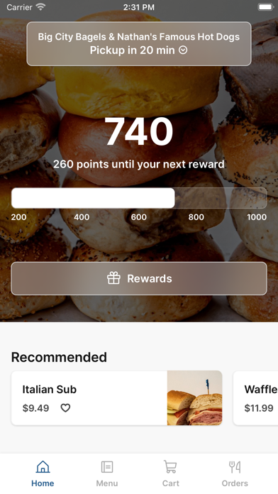 Big City Bagels iPhone screenshot 1 - Food & Drink app