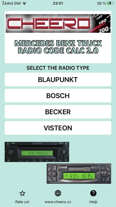 RADIO CODE for MERCEDES TRUCK Screenshot