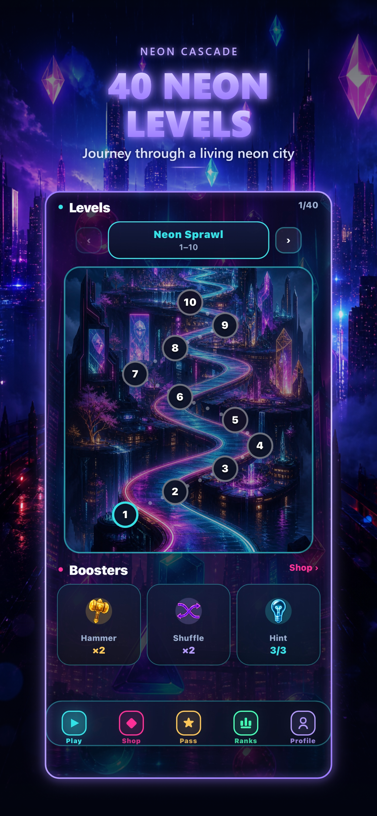 Neon Cascade screenshot 3