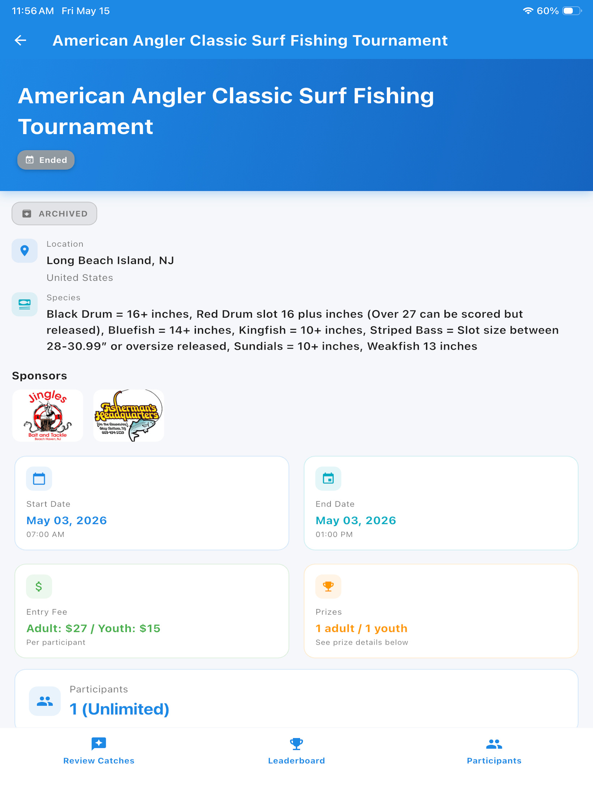 TripleClaw Fishing Tournaments screenshot 12