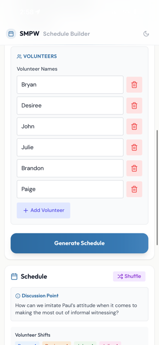 SMPW Scheduler Screenshot 2 of 4