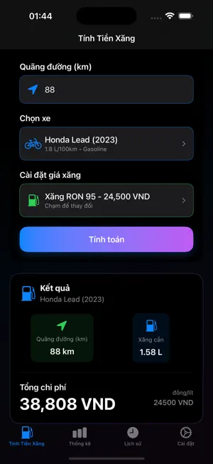 Tính Tiền Xăng screenshot 1