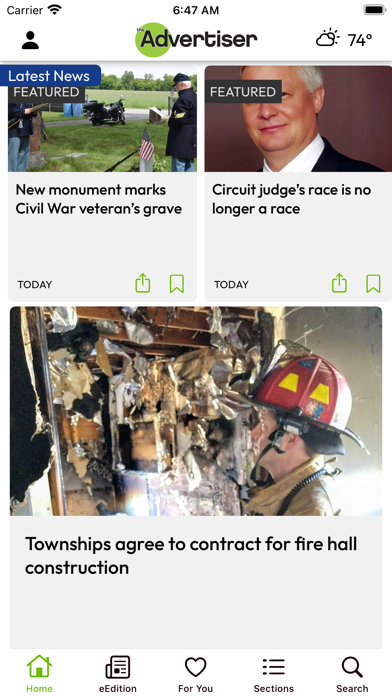 Tuscola County Advertiser Screenshot