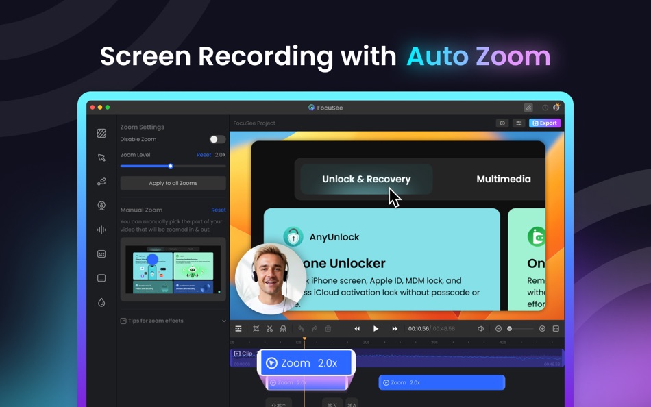 #2. FocuSee - Screen Recorder (macOS) 由: iMobie Inc.