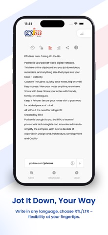 Padzee - Online Clipboard screenshot