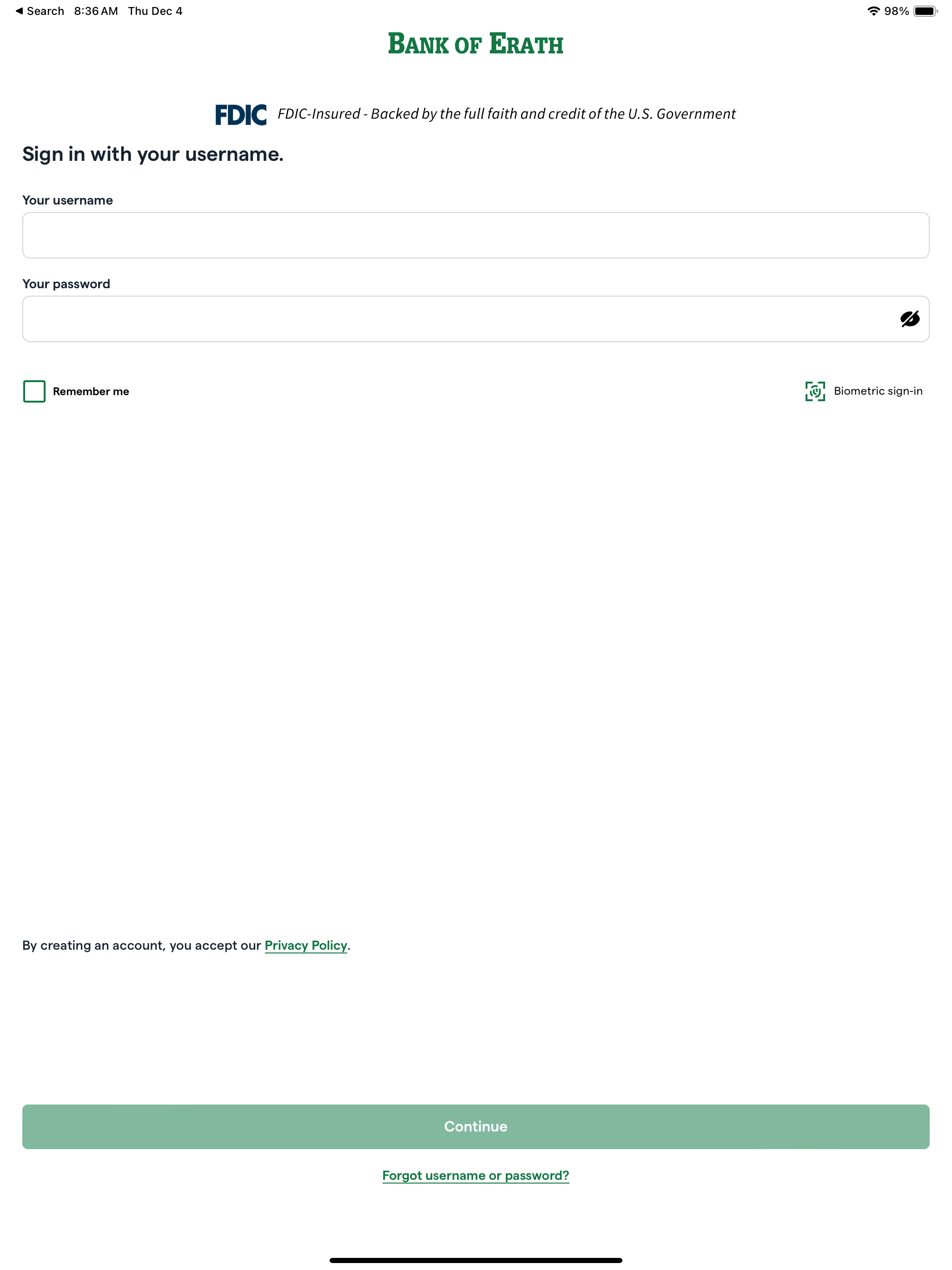Bank of Erath screenshot 8
