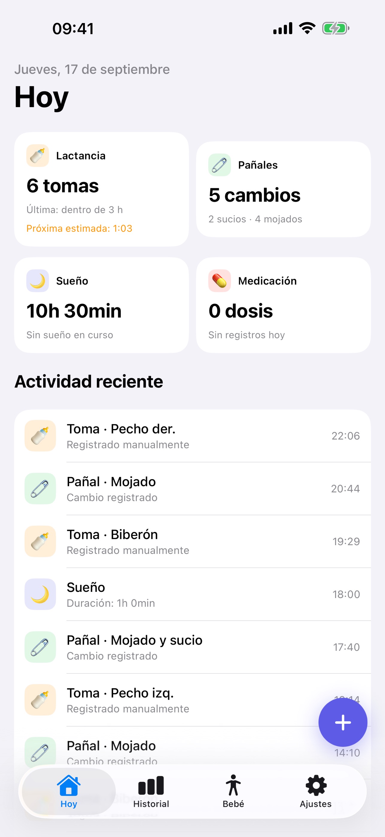 Screenshot 1 of EructApp: Diario de tu bebé