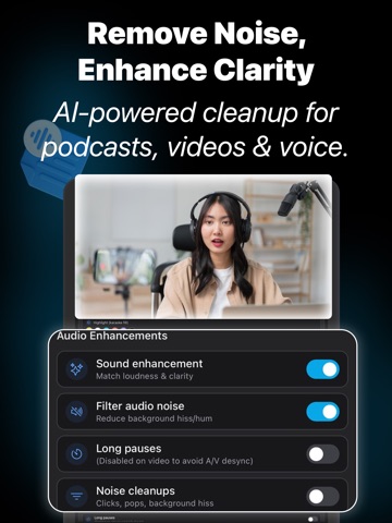Transcript & AI Video Editing iPad screenshot