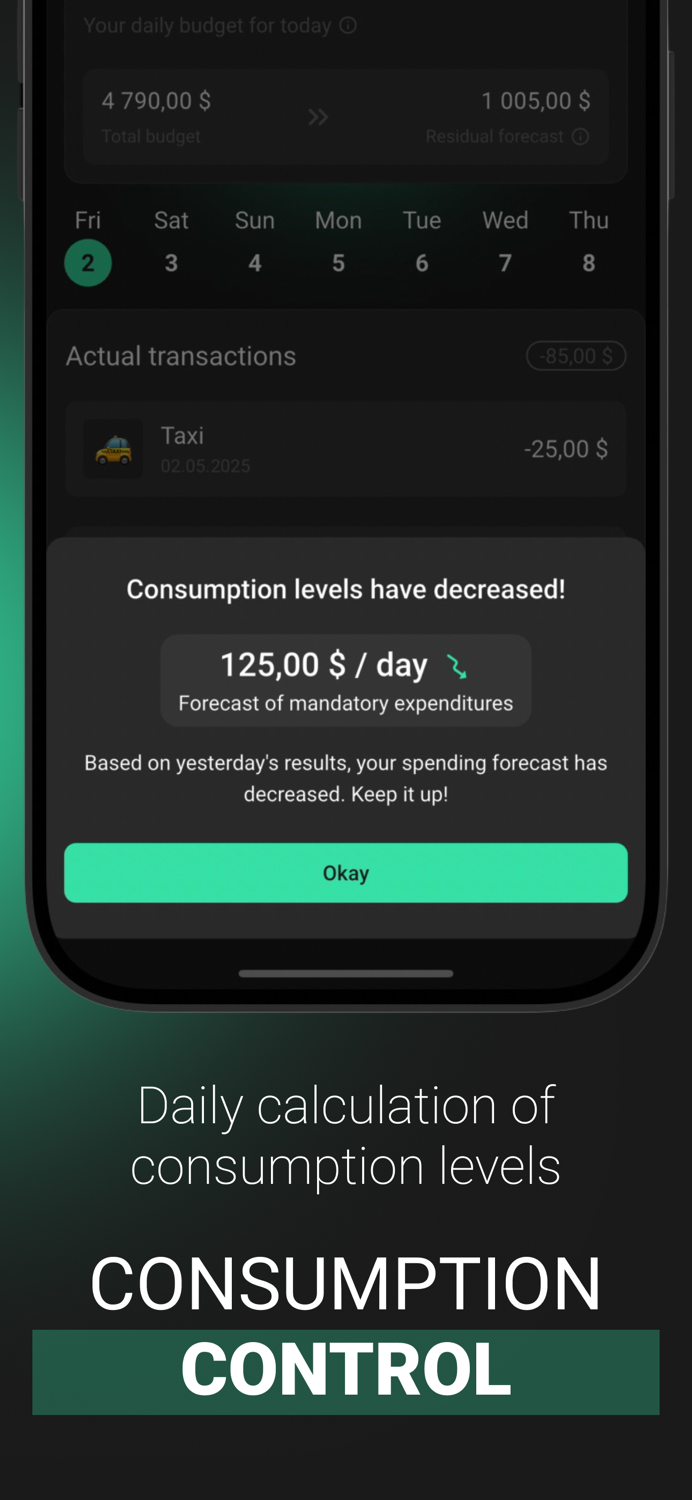 Monety Daily budget planner